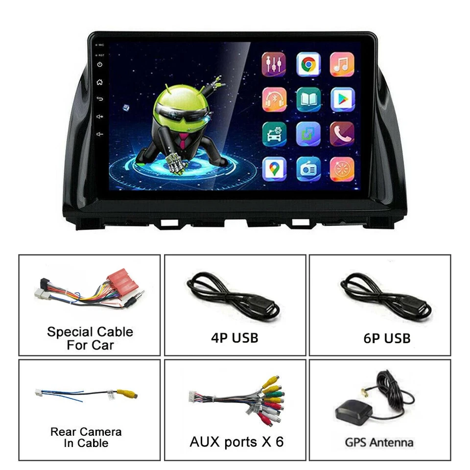 10''Wireless Carplay Android Auto Head Unit Upgrade Kit For Mazda CX-5 2012-2014 - Image 3 of 4