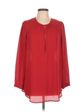 Collective Concepts Women Red Long Sleeve Blouse L