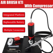 Pro 0.3mm Airbrush Set with Detachable Stand - Precision Art/Model Tool