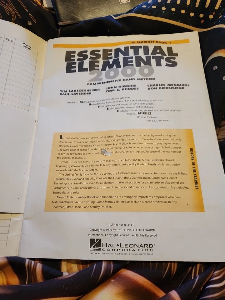 Essential Elements For Band B Flat Clarinet Book 1, 2004, by Tim Lautzenheiser - Image 3 of 3