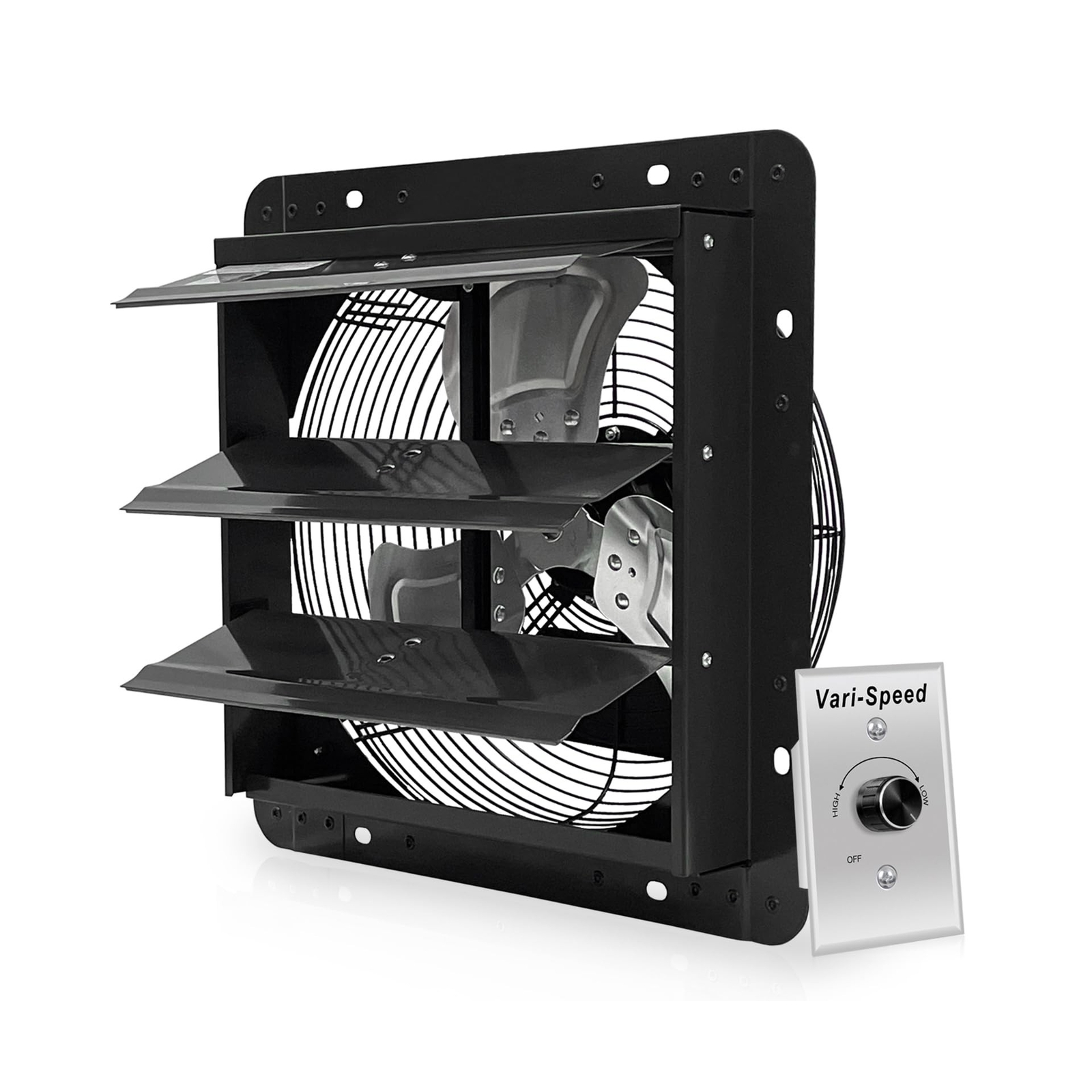 VENTISOL 12 Inch Shutter Exhaust Fan With Variable Speed Controller,1450CFM W...
