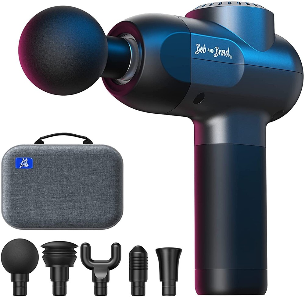 Bob and Brad C2 Black Deep Tissue Massage Gun with 5 Attachments for Muscle Relaxation