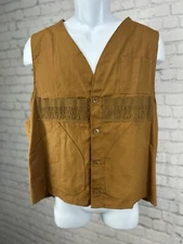 VTG Black Sheep Brand Brown Cotton Back Pocket Hunting Clothing Vest Japan XL