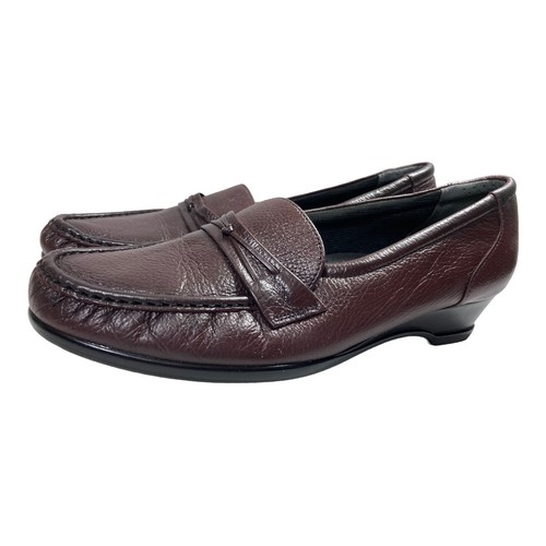 SAS Loafers Easier Womens 9.5N Burgundy Leather Comfort Slip On EUC - Picture 2 of 9