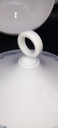 Richard Ginori Suppentasse mit Deckel Empire Serie Blumensträuße blau I976 - Bild 7 von 10