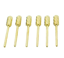 Startool Acrylic Nail Drill 3/32 R4X Coarse Round Top Gold ( 6 Pieces )