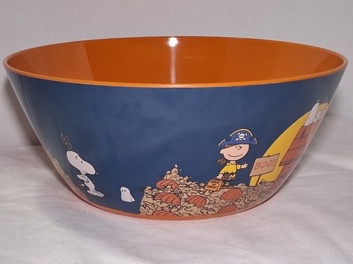 Peanuts Candy Bowl Snoopy Halloween Pumpkins 12 in Melamine Gibson Homewares - Picture 2 of 7