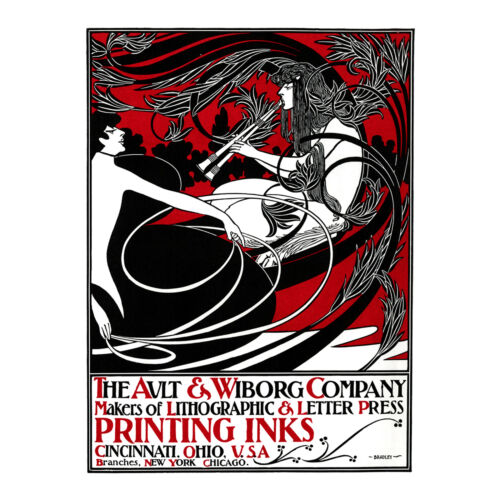 Bradley Ault Wiborg Printers Nouveau Advert Wall Art Canvas Print 18X24 In - Bild 1 von 5