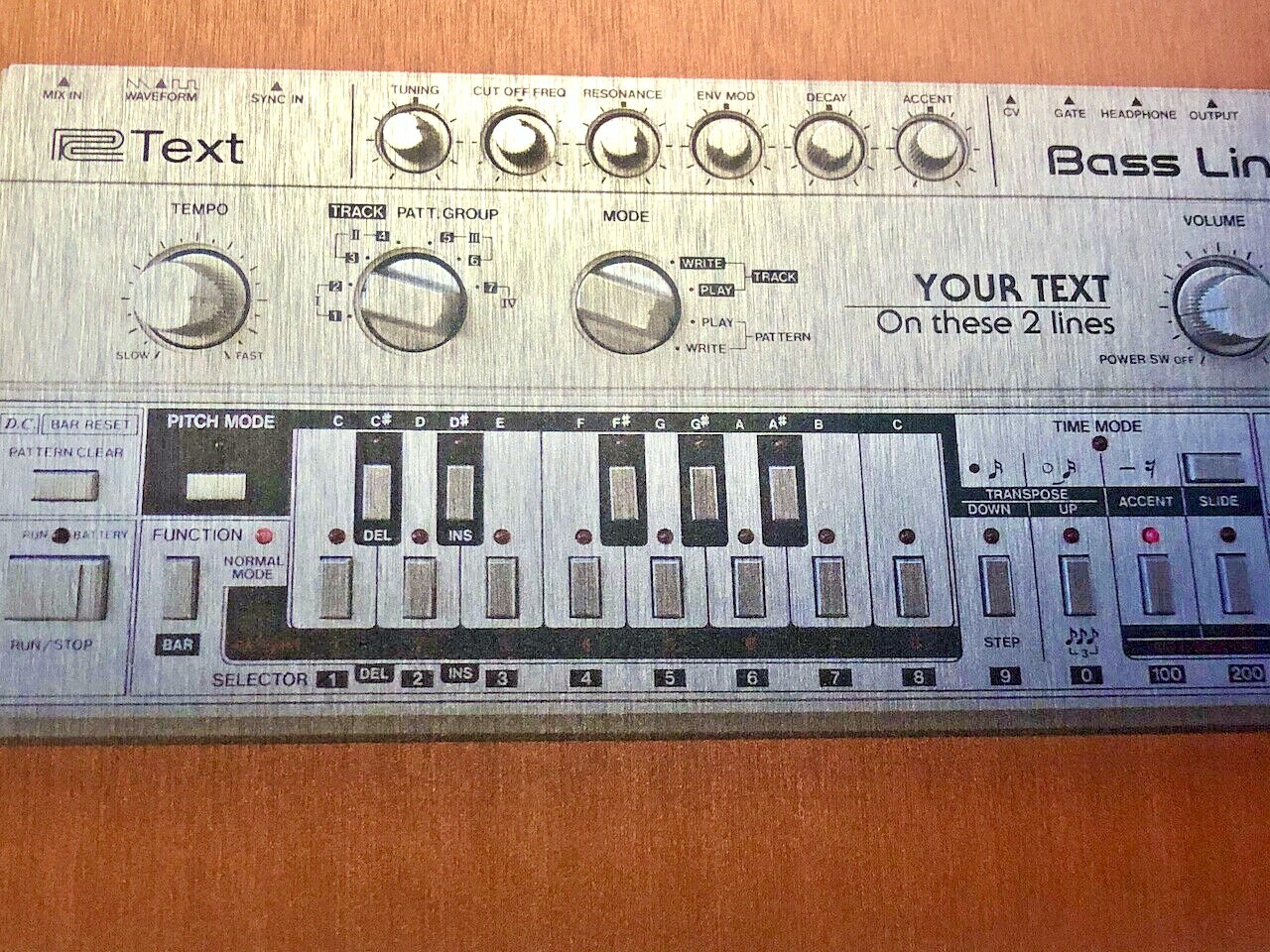 PERSONALISED Roland TB 303 ACID HOUSE Synth print on A3 Aluminium