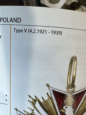 ポーランド　使用済み切手5冊 POLAND ORDER of The WHITE EAGLE Type V (1918-1939) MUSEUM
