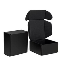 4x4x2" Shipping Boxes - Corrugated Cardboard Mailing Box 4x4x2 Inches Black