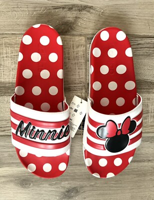 WOMEN'S ADIDAS DISNEY MINNIE MOUSE ADILETTE COMFORT SLIDES RED