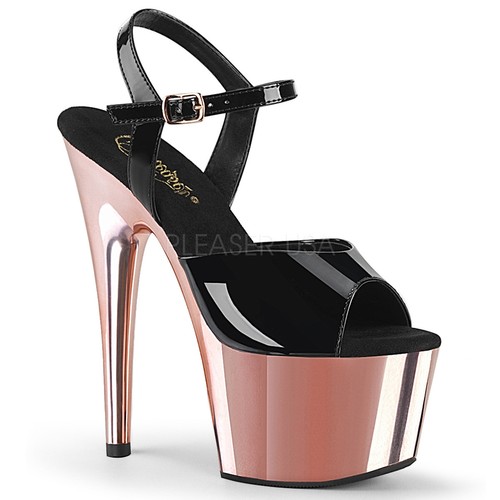 7" Black Vinyl Platform Drag Queen RuPaul Gogo Dancer Stripper High Heels Shoes - Picture 8 of 23
