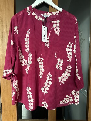 DEBENHAMS PINK SHEER TOP SIZE 18 PETITE