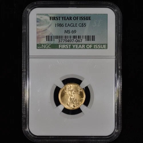 1986 $5 GOLD AMERICAN EAGLE ✪ NGC MS-69 ✪ 1/10 OZ COIN 1ST YEAR ISSUE A◢TRUSTED◣