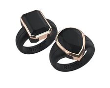 Metal Framed Oversized by Rinfit - Pear&Emerald Silicone Wedding Bands Women