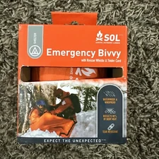 Survive Outdoors Longer 90% Reflective Emergency Bivvy with Whistle, Orange
