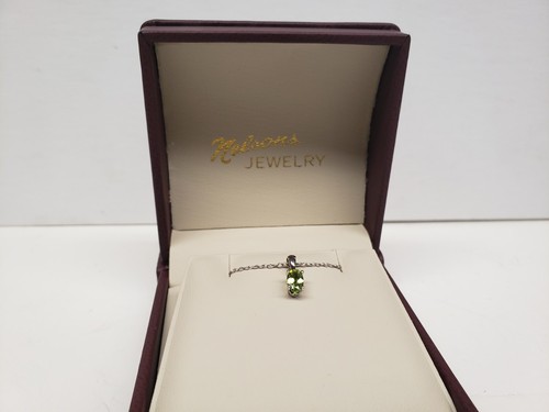 Tiny Baguette Emerald Sterling Silver Necklace