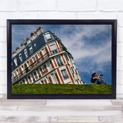 Humor Paris Montmartre Gebäude Frankreich Architektur Paar Wandbild Kunstdruck