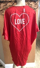 New! Victoria's Secret Red Short Kimono Robe 'LOVE' OS  Great for Valentine y9