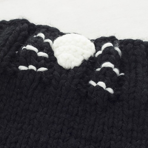 Hat & Bib Set Winter Children Wool Handmade Cat Shape Black 54-56cmFREE SHIPPING - Picture 6 of 7