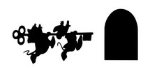 Cinderella Mice  Mousehole Vinyl Decal For Baseboard Wall Car