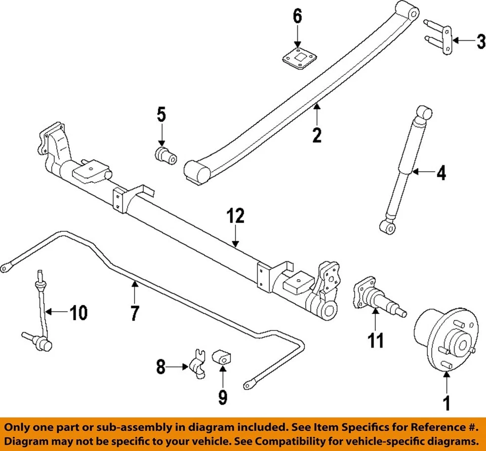 Used Rear Leaf Spring Rear fits: 2013 Ford Transit connect Rear Grade A - Image 3 of 4