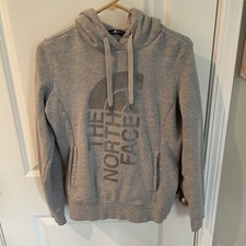 The North Face Hooded Sweatshirt Women's Sz S/P Gray Hoodie Kangaroo Pocket EUC