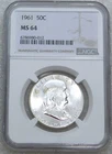 1961 P Franklin Half Dollar NGC MS64 Blast White 99% Bell Lines PQ #K228G
