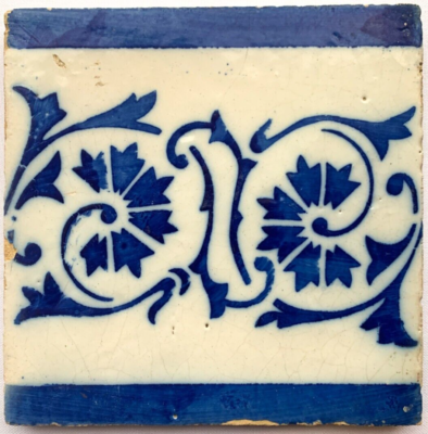 #ad Antique 19th century Portuguese Tile White amp; Blue 1800s Portuguese Wall Tile $75.00
