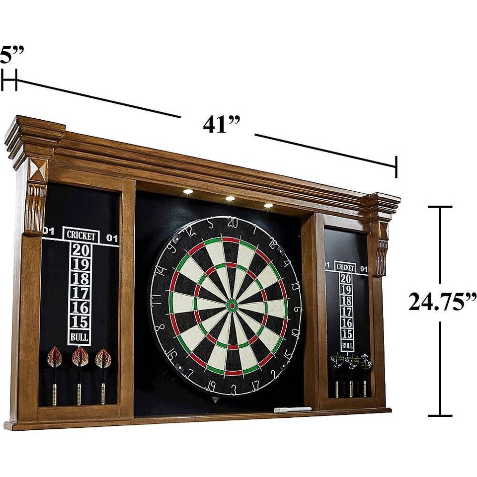 Barrington Woodhaven Wood Dartboard LED Display With 18” Bristle Dart eBay