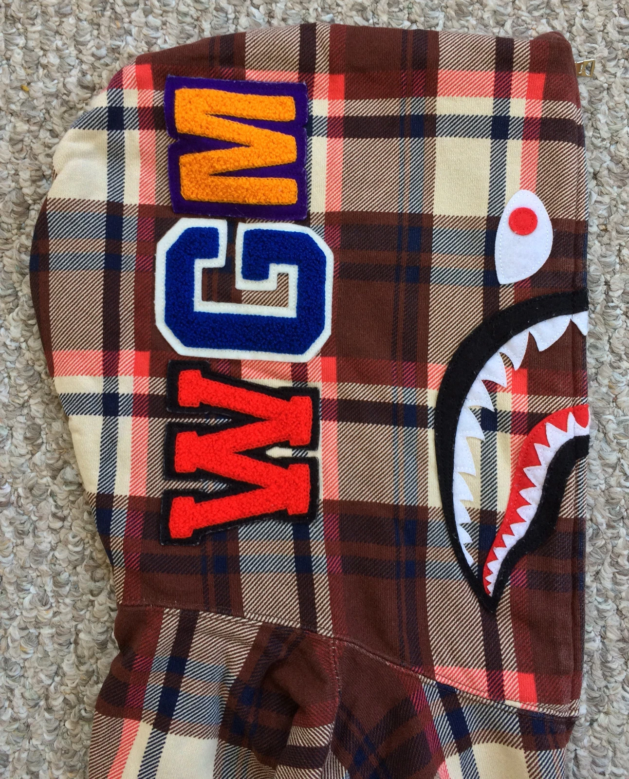A BATHING APE (BAPE) Felpa con cappuccio e zip intera Bape 15th Anniversary Plaid Shark