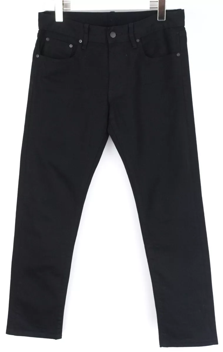 Uniqlo Hommes Jeans W31 L30 Slim Fit Braguette Zip Noir eBay