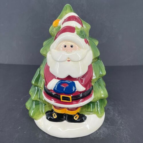 SCM Designs Santa Claus Tree Christmas Holiday Ceramic Cookie Jar