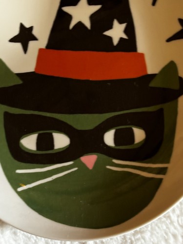 Halloween/Fall Cat Melamine Plate Hyde and EEK! Boutique Decor Witch Hat - Picture 6 of 11
