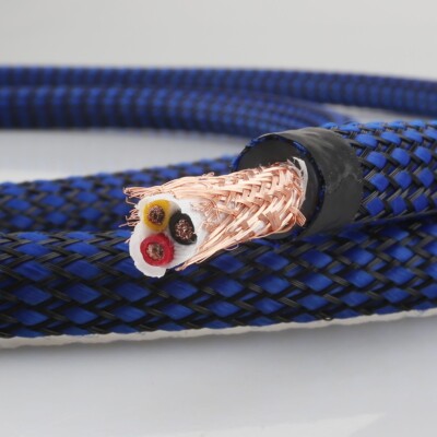 1M 3X 2.5mm² Super Pure Copper Multi Conductor Hifi Power Wire Copper Shielding