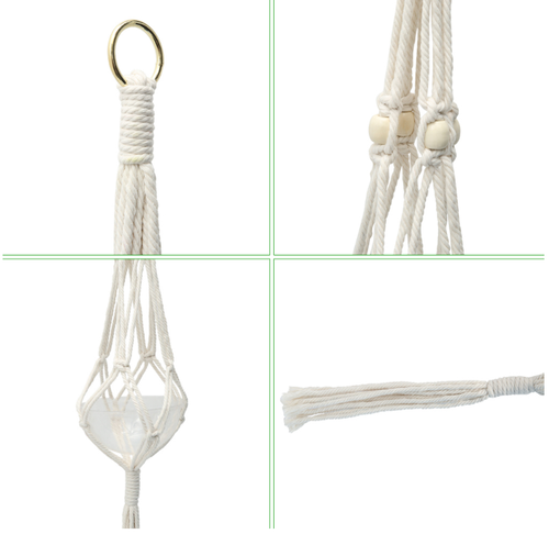 3 Capas Jardín Macrame Planta Colgador Flor Maceta Soporte Colgante Yute Cuerda Pared Arte - Imagen 8 de 12