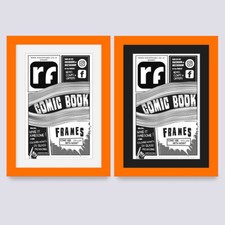 Comic Book Picture Frame Black White & Colours - Wood Frame + UV & Insert Option