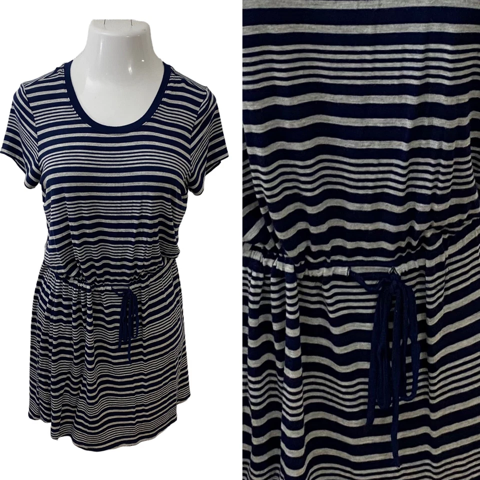 Lote de jaqueta jeans média feminina Olive & Oak listra azul cinza praia - Imagem 4 de 4