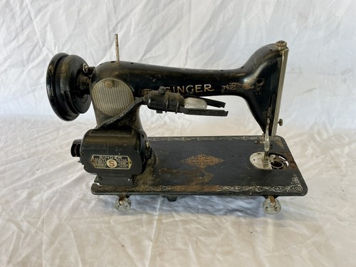 Vintage Singer Simanco 21 Sewing Machine Foot Pedal Black Gold UNTESTED - Picture 4 of 5