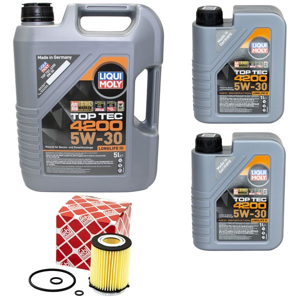 MotoröL Set 4200 5W-30 Liqui Moly 7 Liter + ÖLfilter FüR Mercedes C-Klasse SLC-image