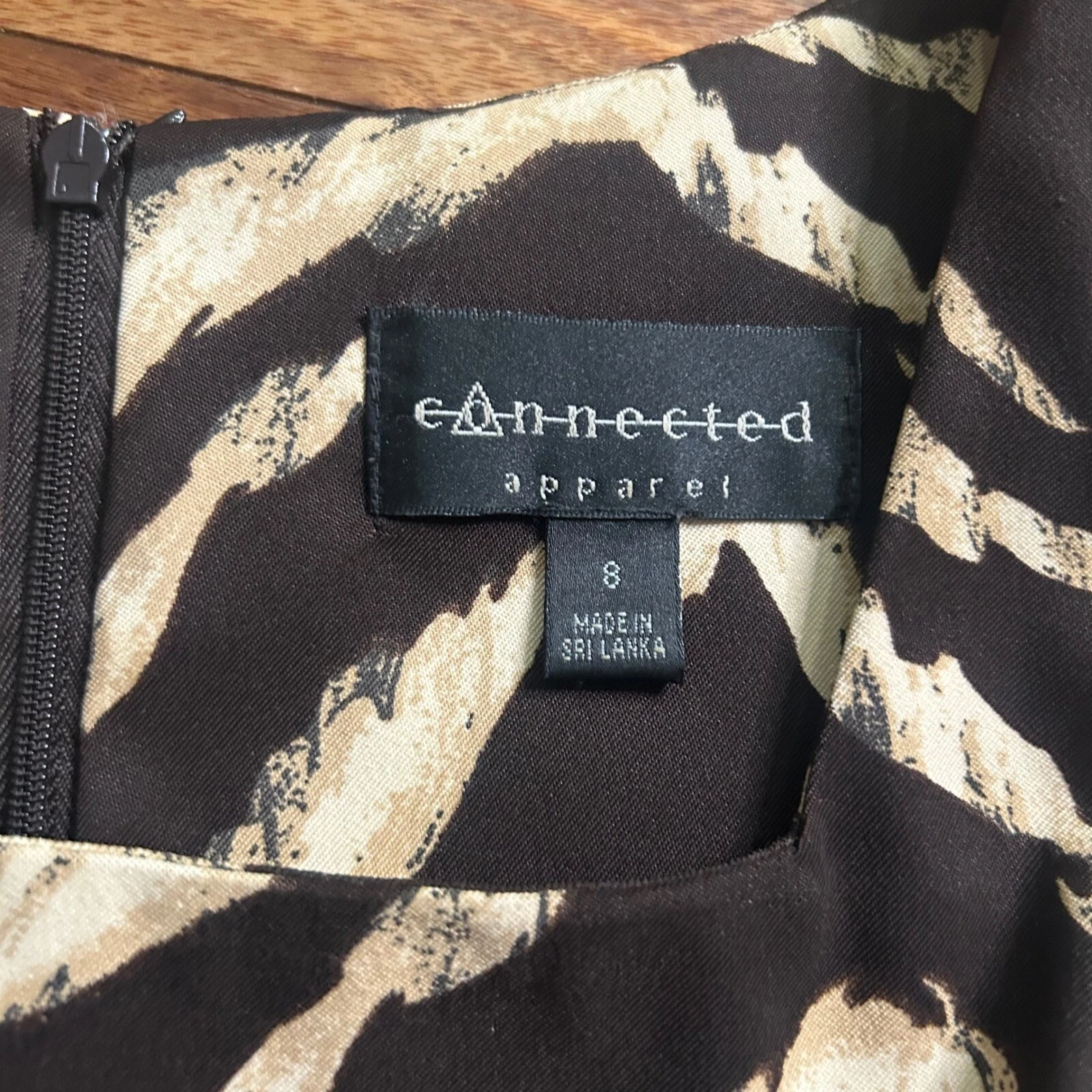 VETEMENTS Abito da carriera Connected Apparel stampa zebrata senza maniche scollo quadrato taglia 8