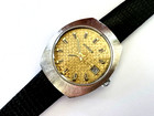 Vintage Endura Mechanical Men's Watch Silver Tone Case Gold Tone Dial Runs