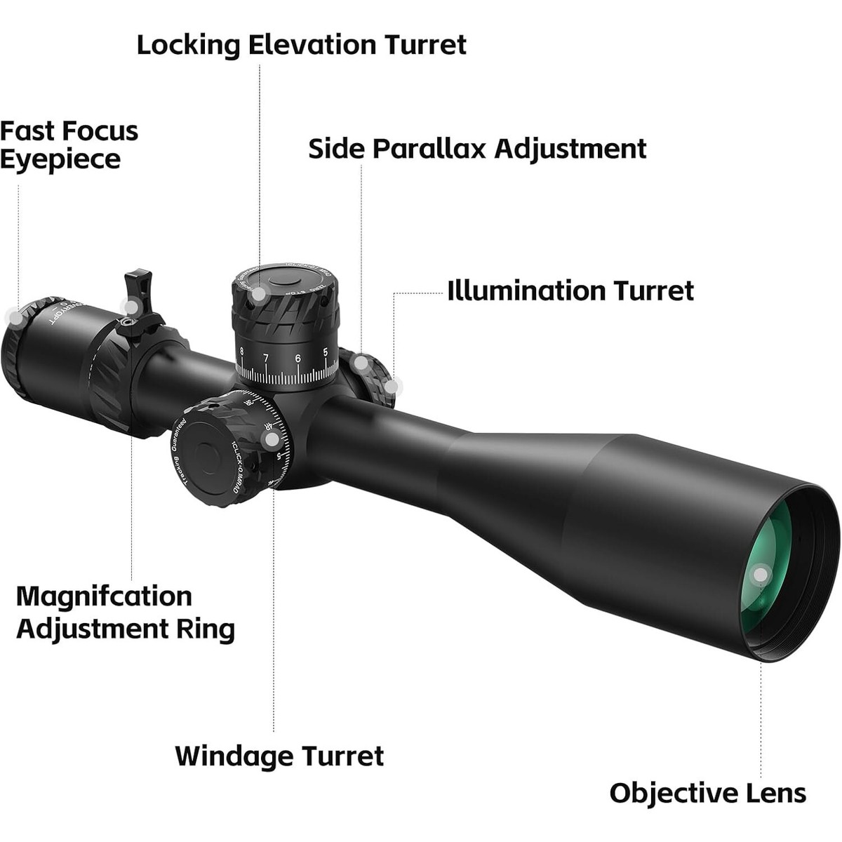 Discovery Optics Gen II HD 5-30x56 FFP 34mm Scope Zero Stop