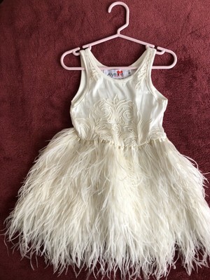 white feather cocktail dress