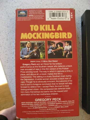 To Kill a Mockingbird (VHS, 1994) Gregory Peck MCA - Picture 2 of 2