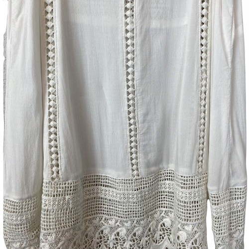 Lorimer NYC Pretty Boho Ivory Tank Top with Lace Detail Lightweight Women’s XS - 第 7/11 張圖片