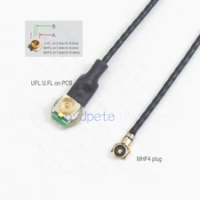 MHF4 MHF 4 plug right angle RA to U.FL UFL on PCB Pigtail Coaxial Coax cable IPX