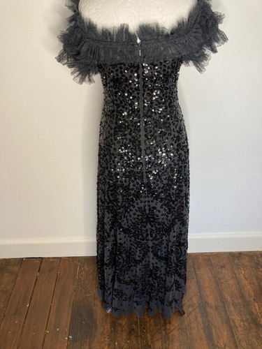 Needle & Thread UK12 US8 sequin wreath off-shoulder ball gown long formal dress - Picture 9 of 15