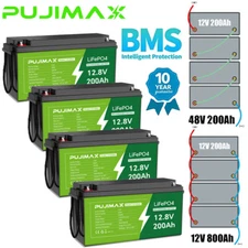 12V 24V 36V 48V/200Ah 400Ah 600Ah 800Ah LiFePO4 Lithium Battery 15000 Deep Cycle